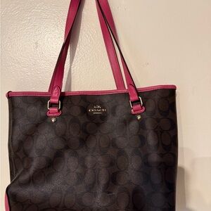 Coach Brown and Pink Women's Tote Bag